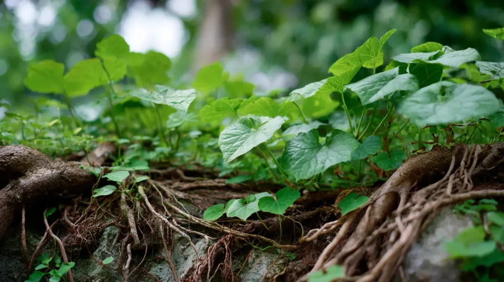 kudzu feuilles et branches