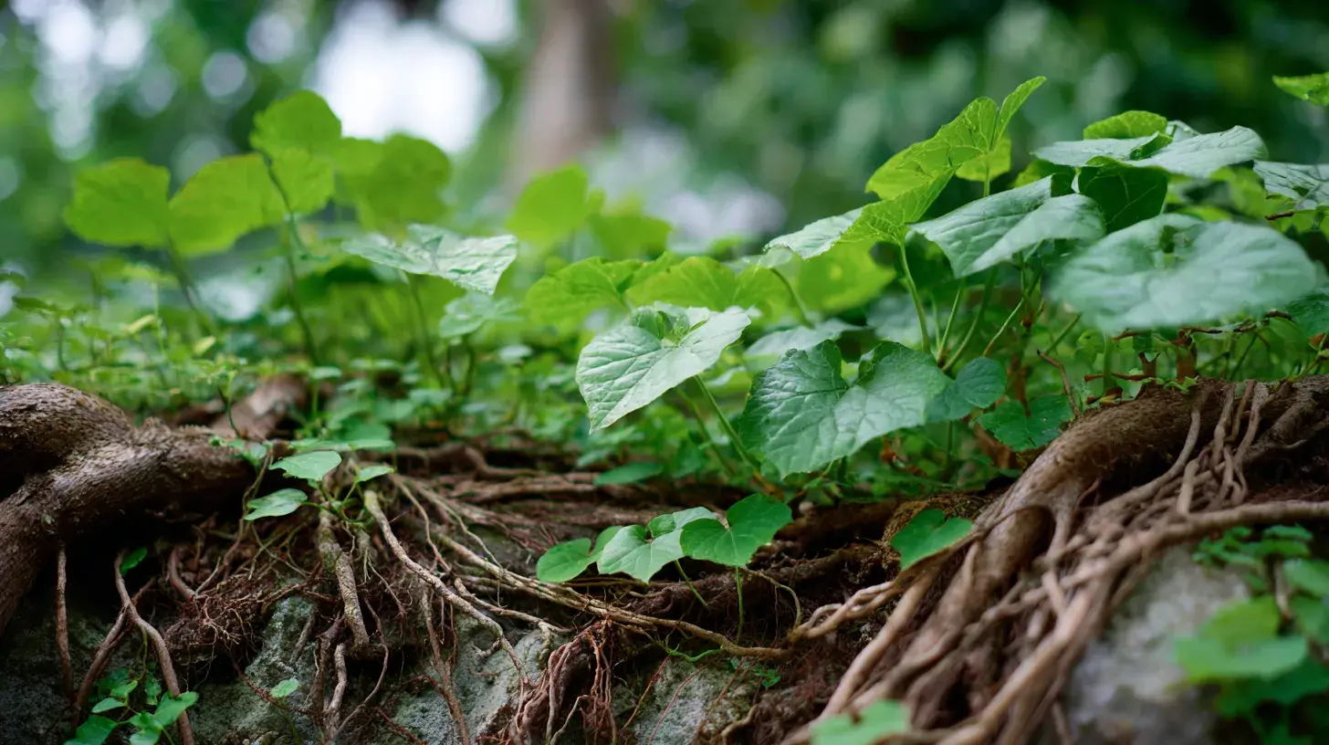 kudzu feuilles et branches