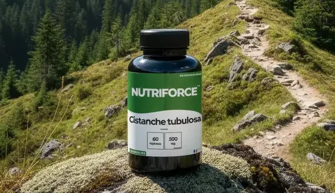 Bienfaits de la Cistanche tubulosa, produit placé sur une montagne