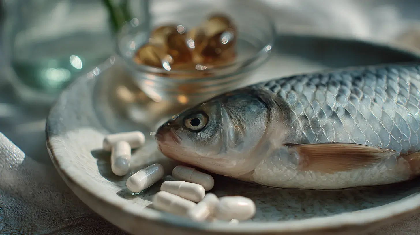 Collagène marin en gélules qui provient directement du poisson sur l'image