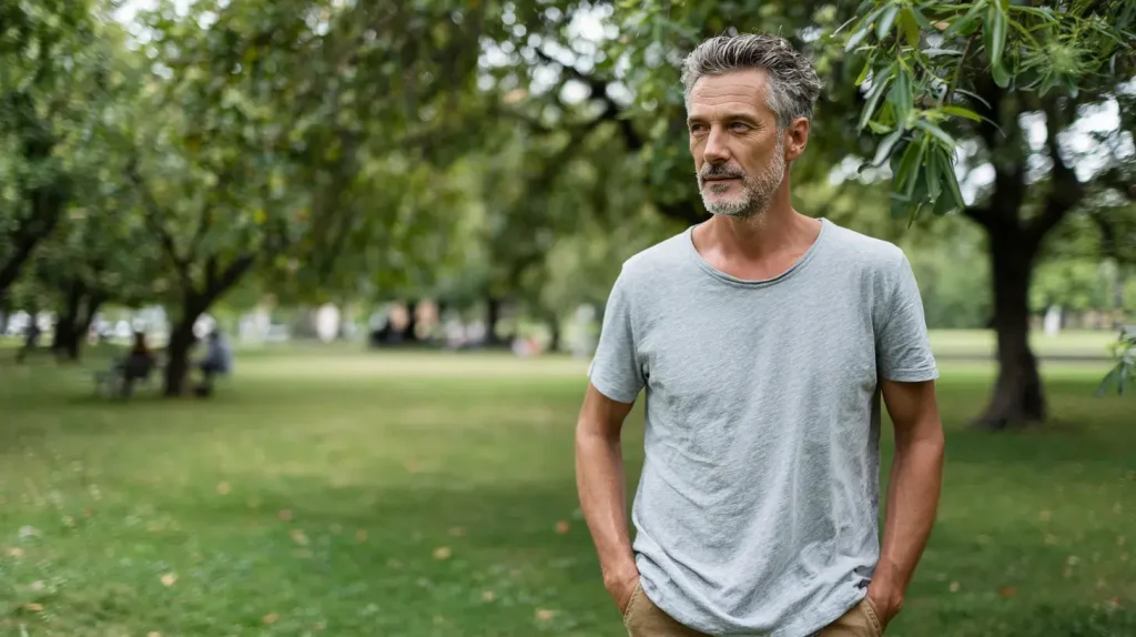 un homme va prendre de la racine d'orties en gélules