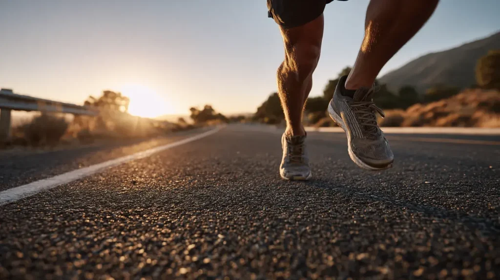 un homme fait du running et se fait une fracture du pied
