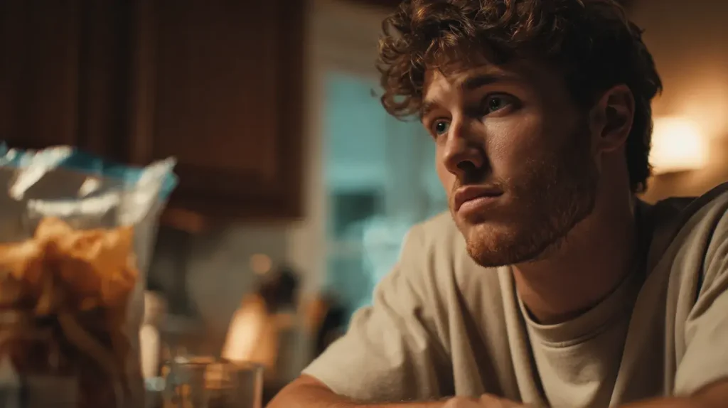 un homme fixe le vide