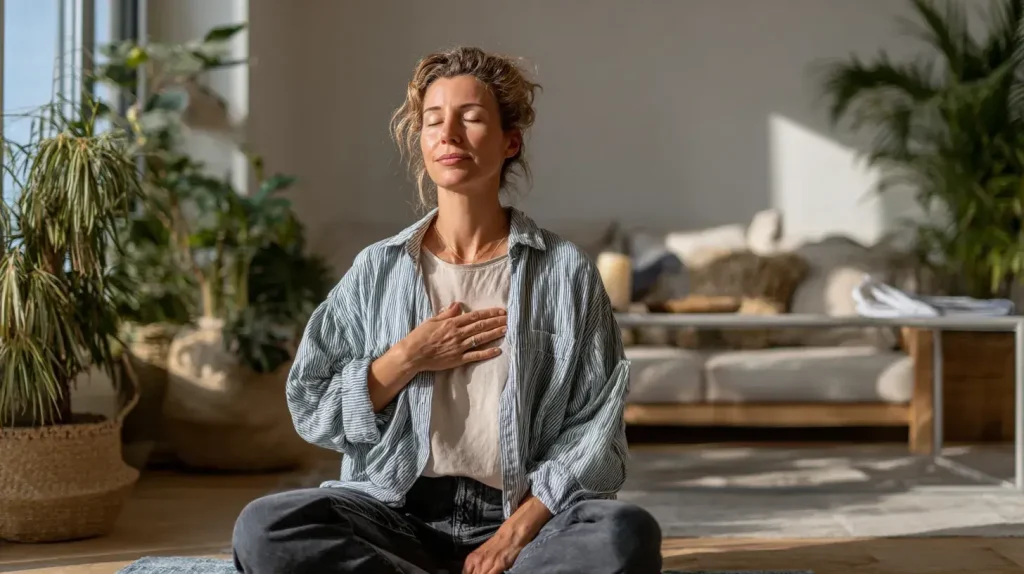 une femme médite pour se sentir mieux