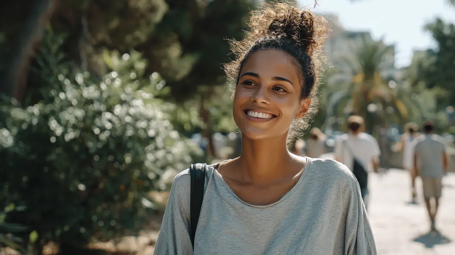 femme heureuse grâce à la sérotonine naturelle
