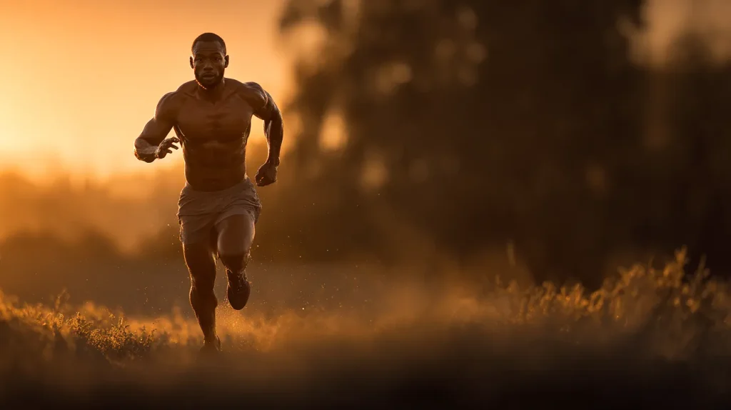 un homme court pour perdre du poids 