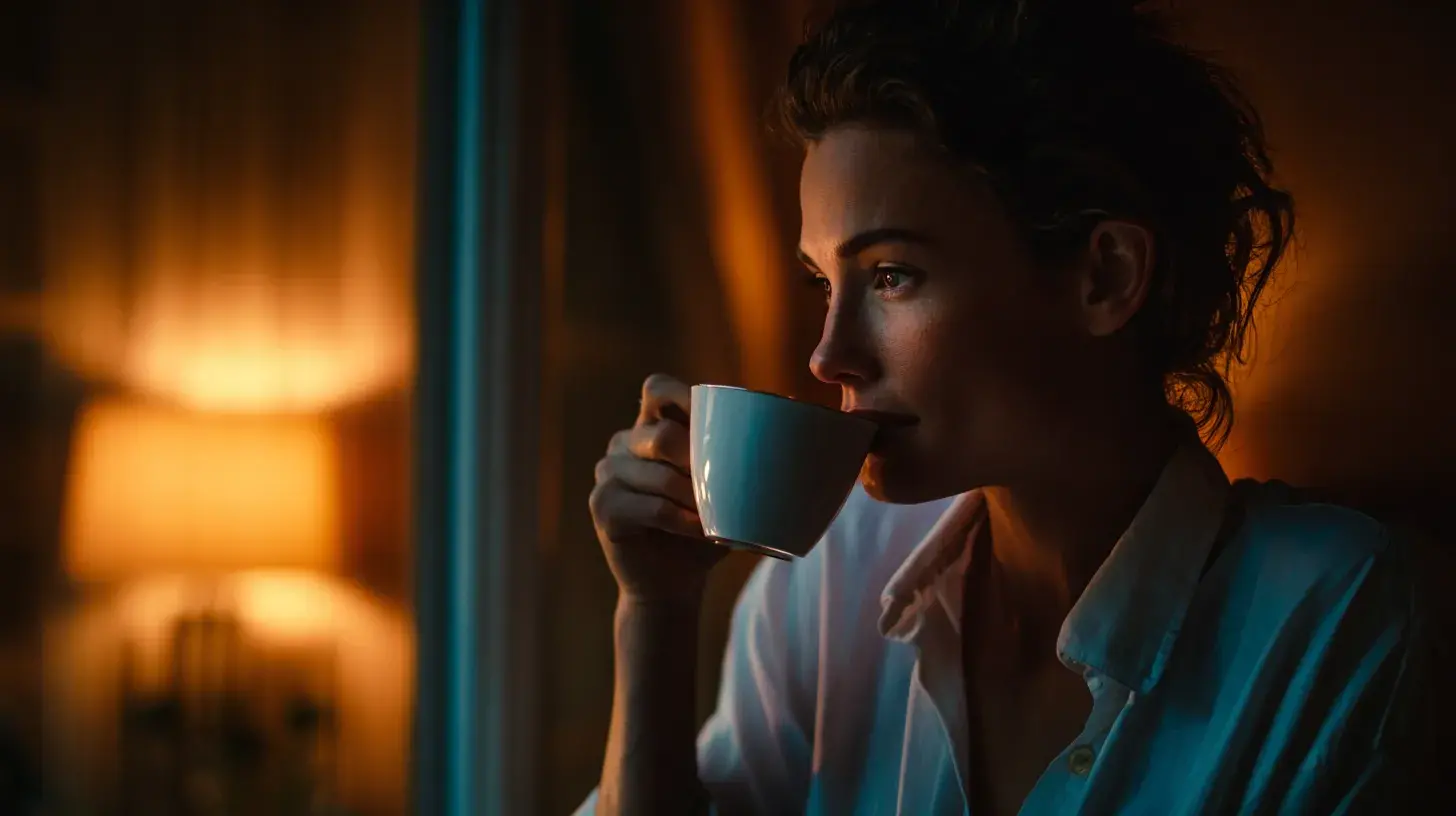 une femme bois de la tisane pour dormir