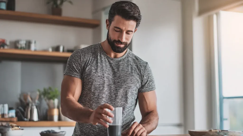 un homme prend du coenzyme q10