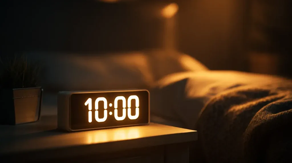 réveil sur une table de nuit