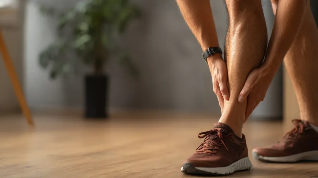 Personne souffrant de crampes musculaires nécessitant une cure de magnésium