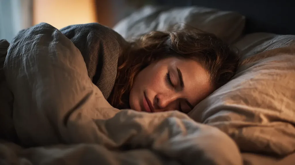 Personne dormant paisiblement grâce à une cure de magnésium