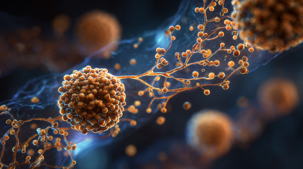Glycogène dans des célules du corps humain