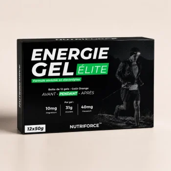 boite de 12 gels course a pied enrichis en electrolytes orange