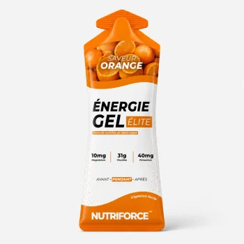 Gel endurance pour la course a pied, gout orange enrichi en electrolytes