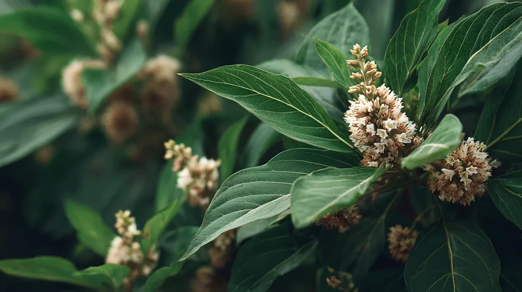 plan serré de la plante Withania somnifera