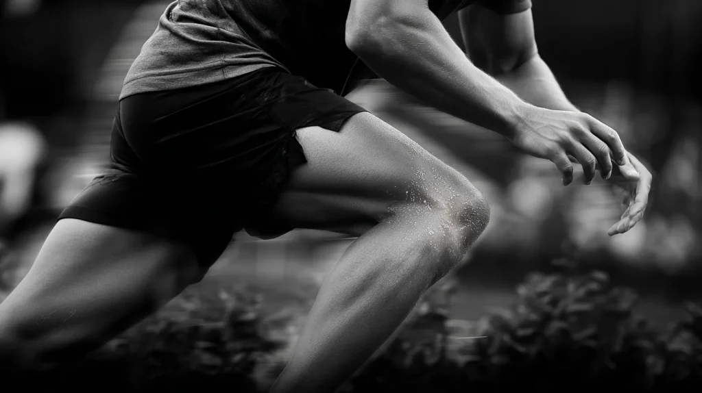 Genou d'homme sportif 