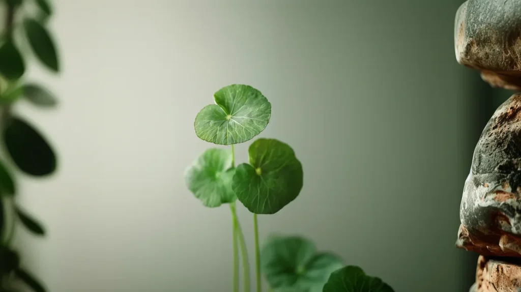 Feuilles de centella asiatica dans la nature
