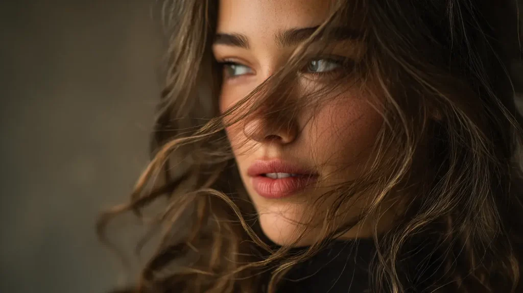 Personne aux cheveux brillants et soignés après une cure pour les cheveux