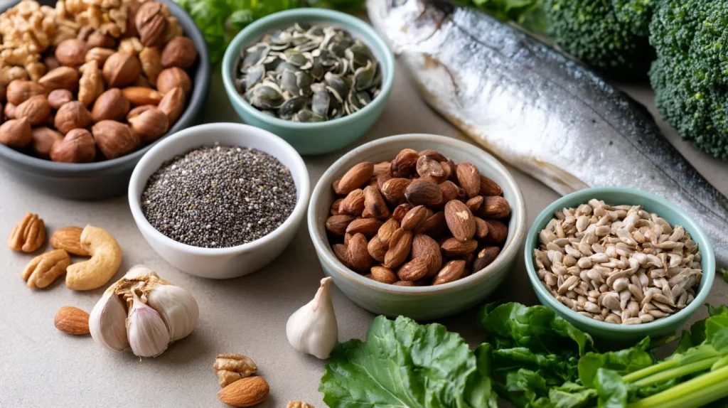 flat lay d'aliments sains