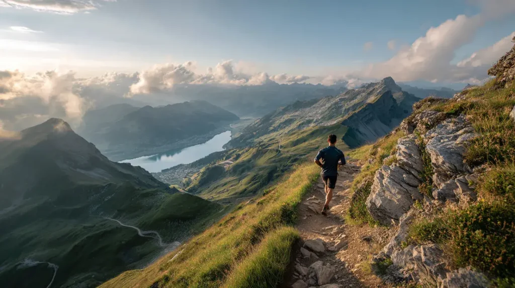 un coureur fait un trail