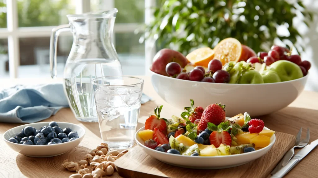 photo d'aliments colorés et favorisés en été