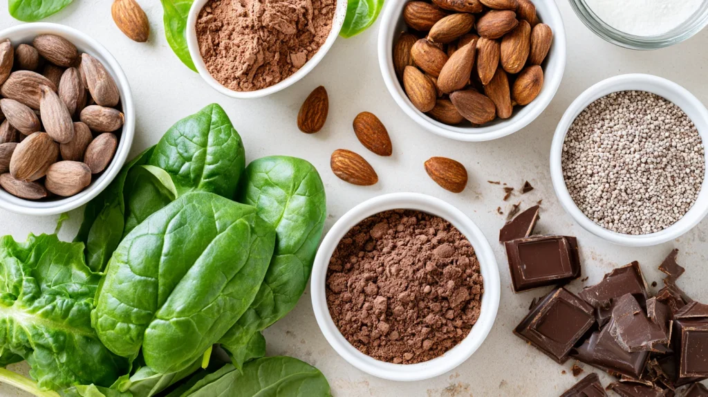 Aliments riche en magnésium (amande, chocolat noir etc)