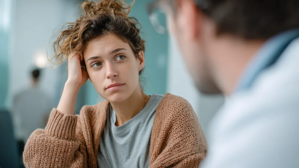 Femme en consultation chez un médecin