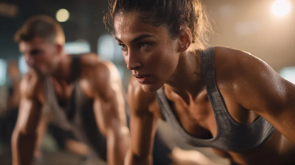 homme et femme qui font du gainage