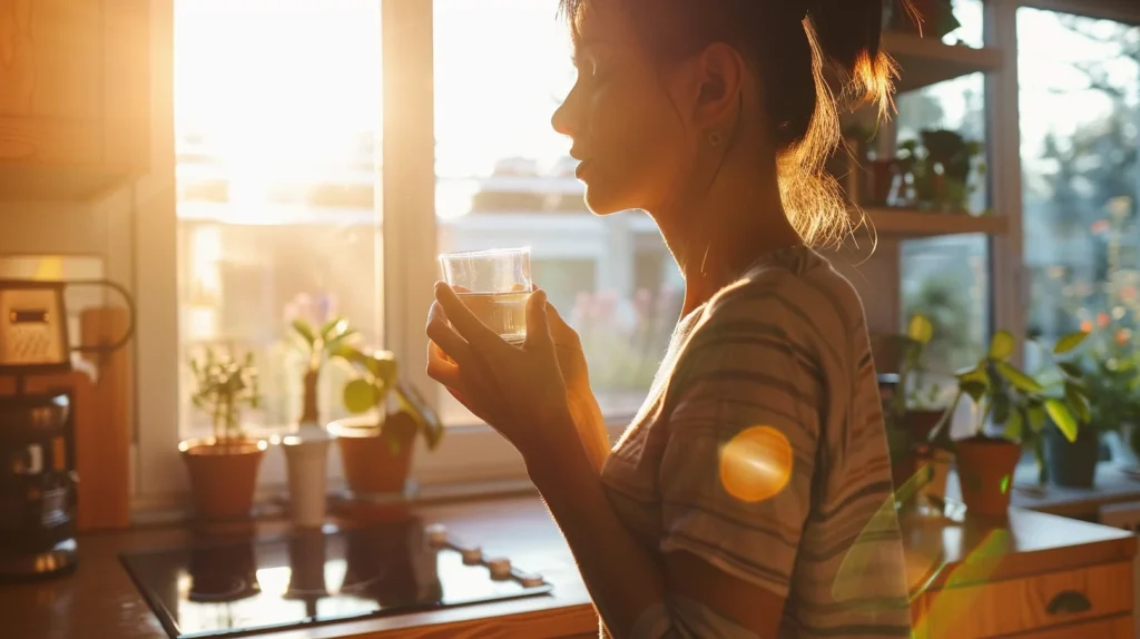 femme qui prend ses compléments alimentaires 