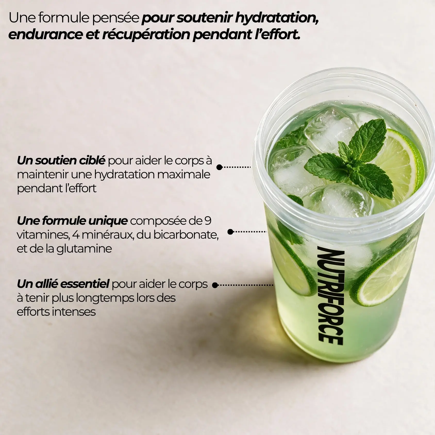 Boisson electrolyte nutriforce au citron