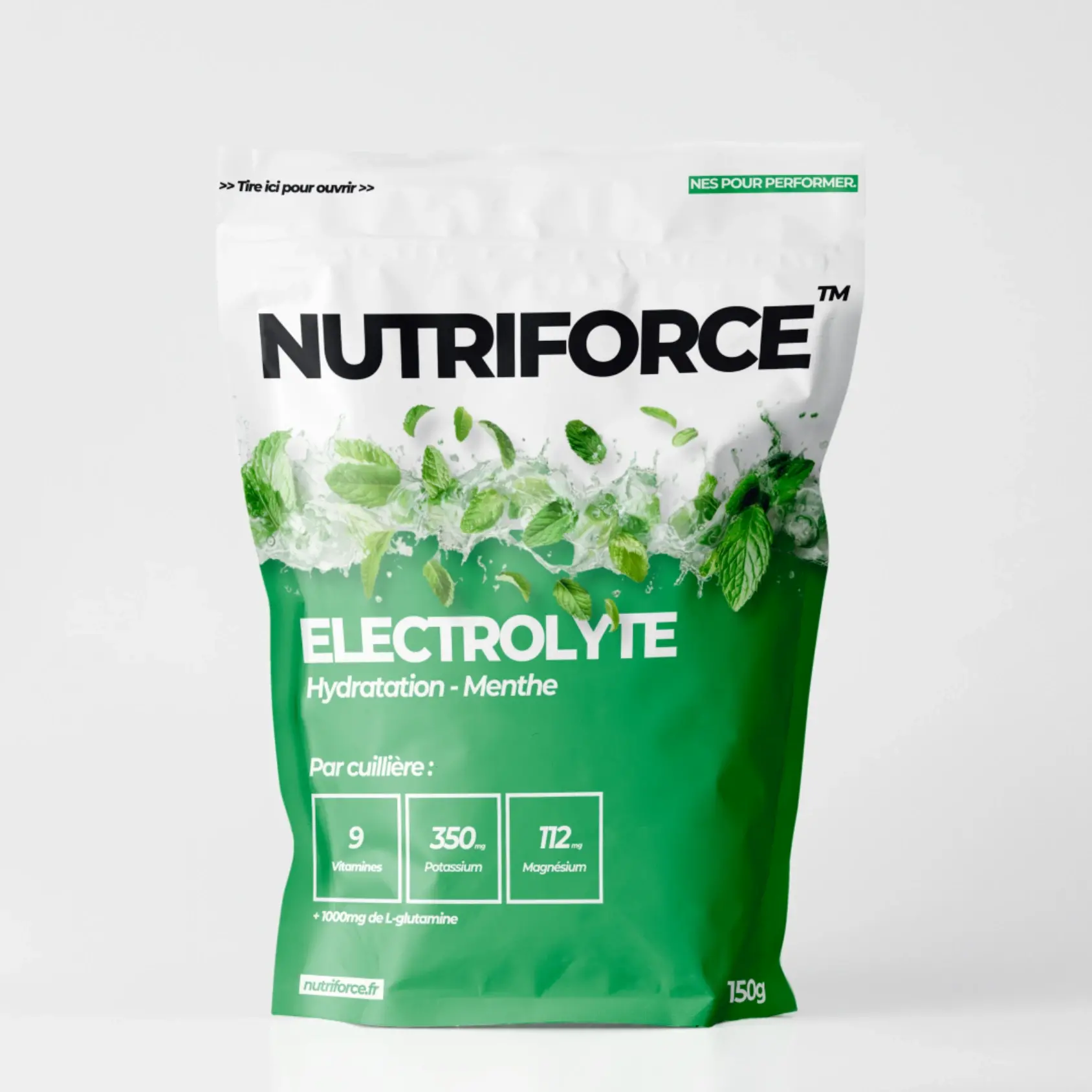 sachet d’électrolyte pour boisson d'hydratation, saveur menthe