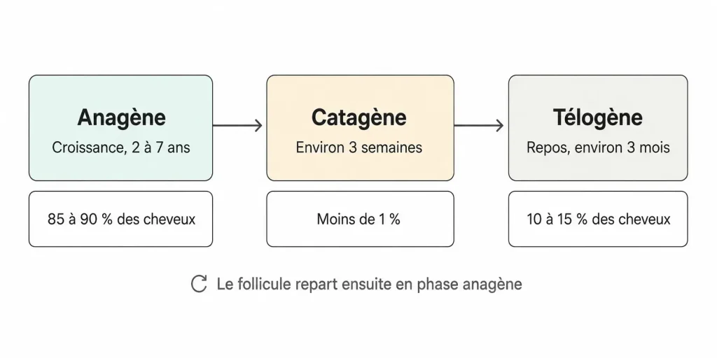 schéma explicatif anagène cheveux