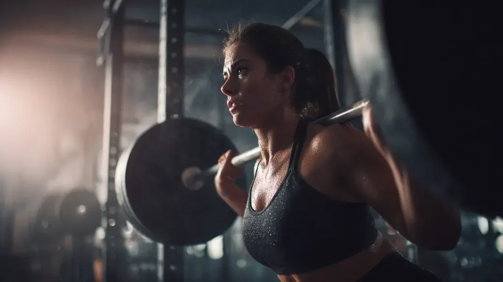 une femme fait du squat