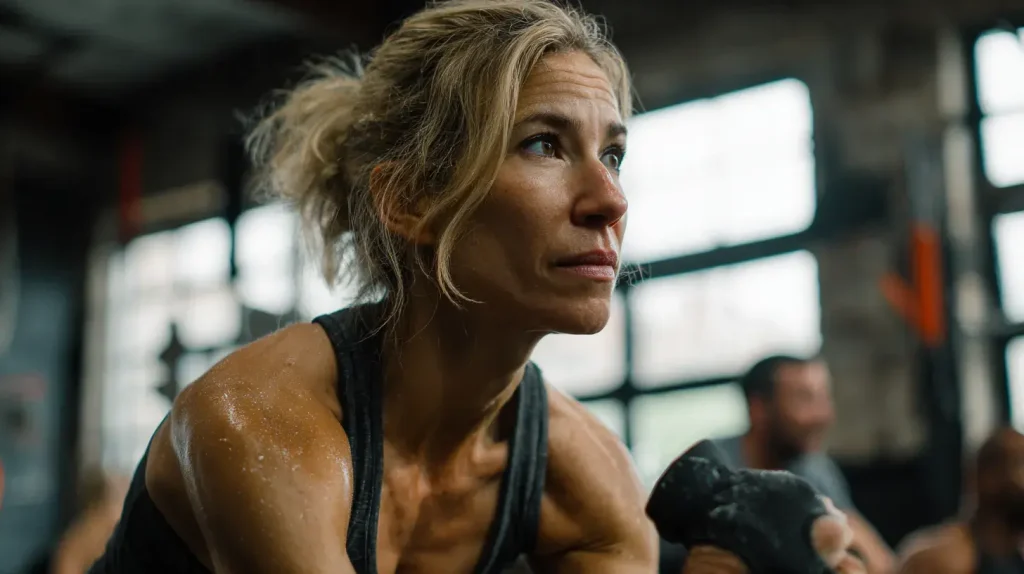 femme qui fait du rameur à la salle de sport