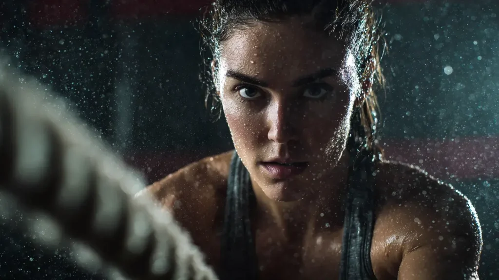 une femme transpire abondamment lors de son cardio