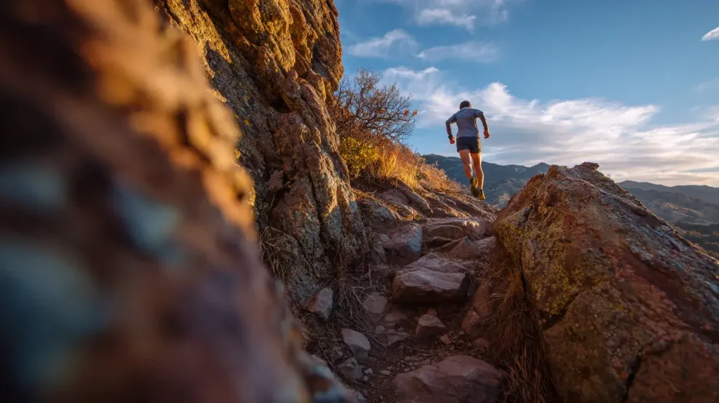 un homme fait du trail