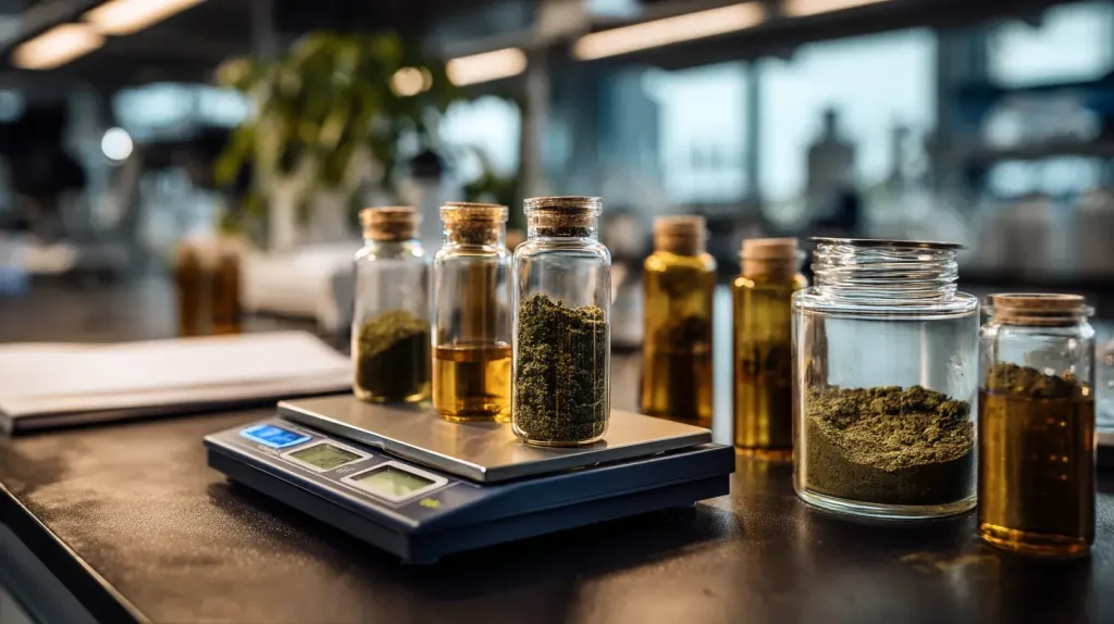 extrait de thé sous forme de caféine dans un laboratoire