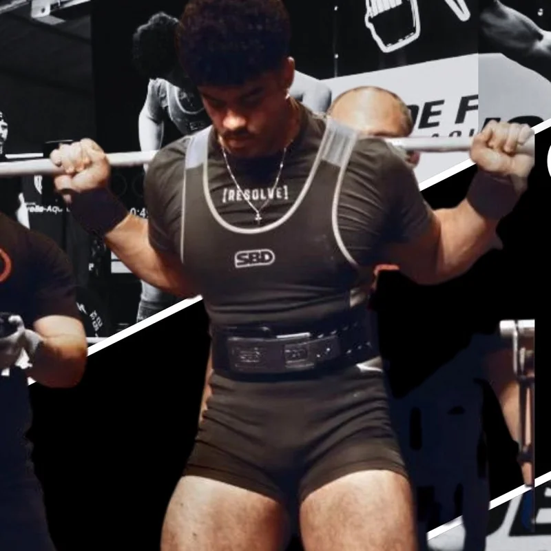 Chayan Lamolie au squat en compétition de force athlétique, athlète Nutriforce