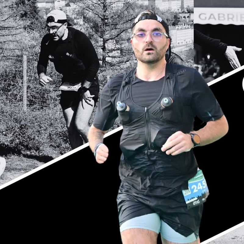 Clément Marquez en course sur un trail, athlète Nutriforce