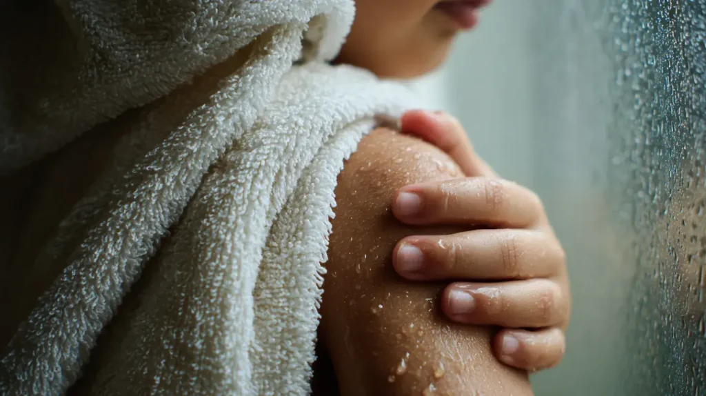 une femme se gratte car elle à de l'eczema