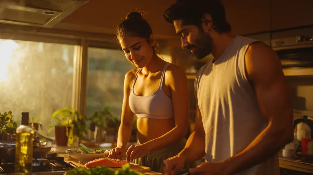 un couple cuisine 