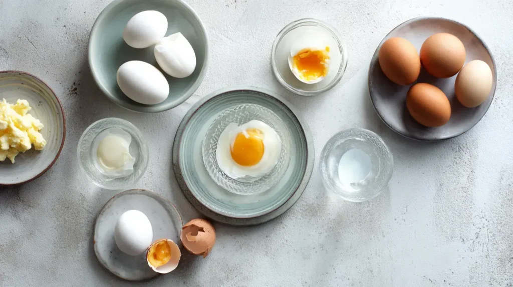 Œufs durs, pochés, brouillés et crus, la cuisson ne changeant pas les protéines dans un œuf