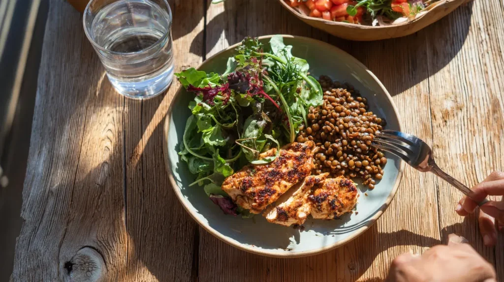 assiette de repas healthy