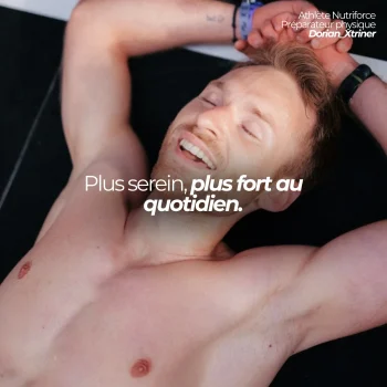 Dorian, préparateur physique et athlète Nutriforce, au repos après l'effort : des gummies ashwagandha pour aborder les journées chargées plus sereinement