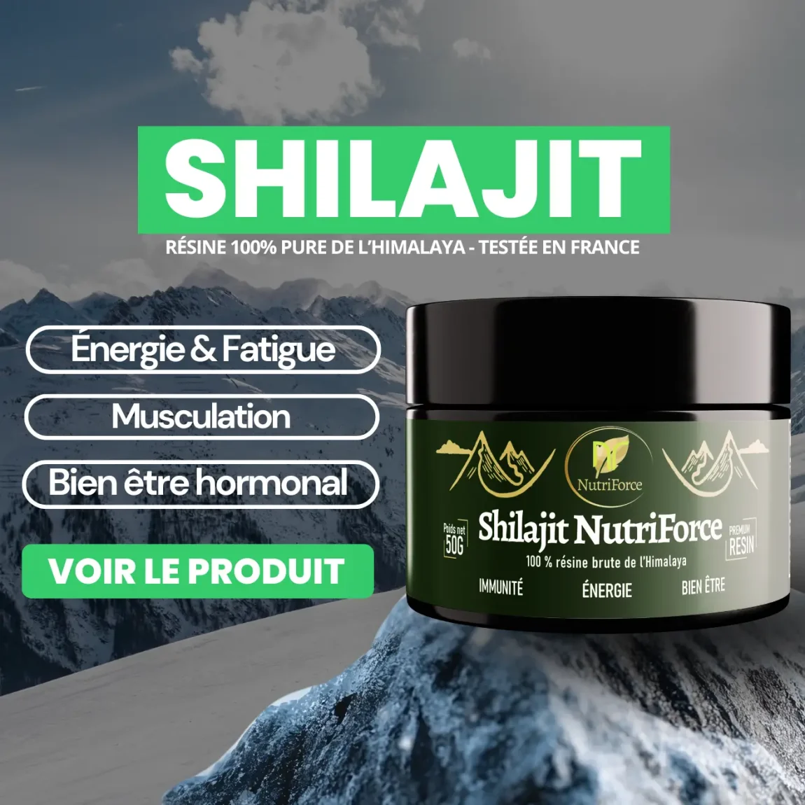 Résine de shilajit meilleure marque nutriforce himalaya